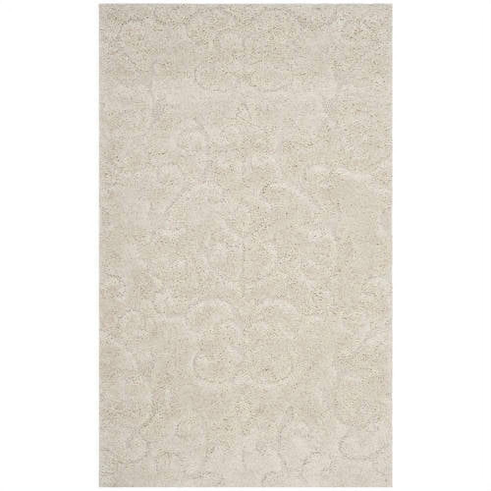 Creme Shag Elegance Synthetic Rectangular Rug 3'3" x 5'3"