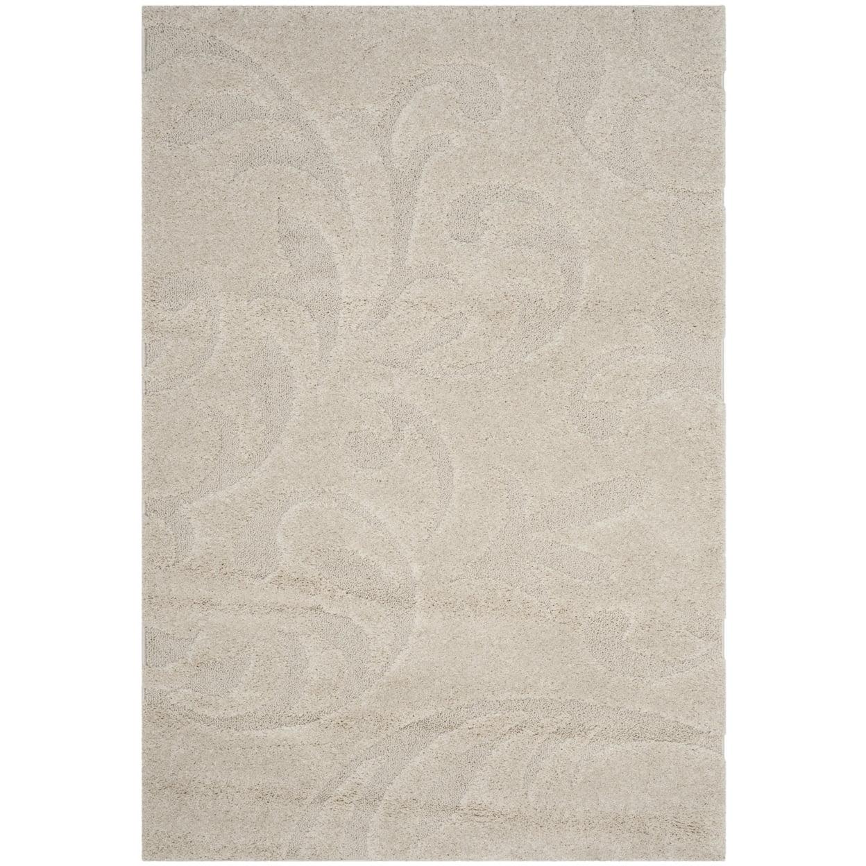 Florida Shag SG468 Power Loomed Indoor Area Rug - Creme/Creme - 5'3"x7'6" - Safavieh