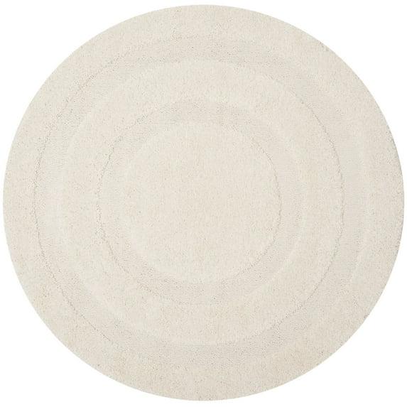 Florida Shag SG454 Power Loomed Indoor Area Rug - Creme/Creme - 4' round - Safavieh.