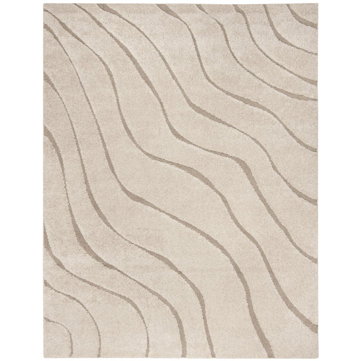 Florida Shag SG472 Power Loomed Indoor Area Rug - Cream/Beige - 5'3"x7'6" - Safavieh