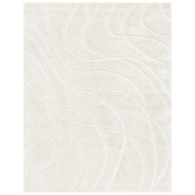 Florida Shag SG471 Power Loomed Indoor Area Rug - Creme/Creme - 5'3"x7'6" - Safavieh
