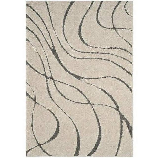 Florida Shag SG471 Power Loomed Indoor Area Rug - Cream/Grey - 8'x10' - Safavieh