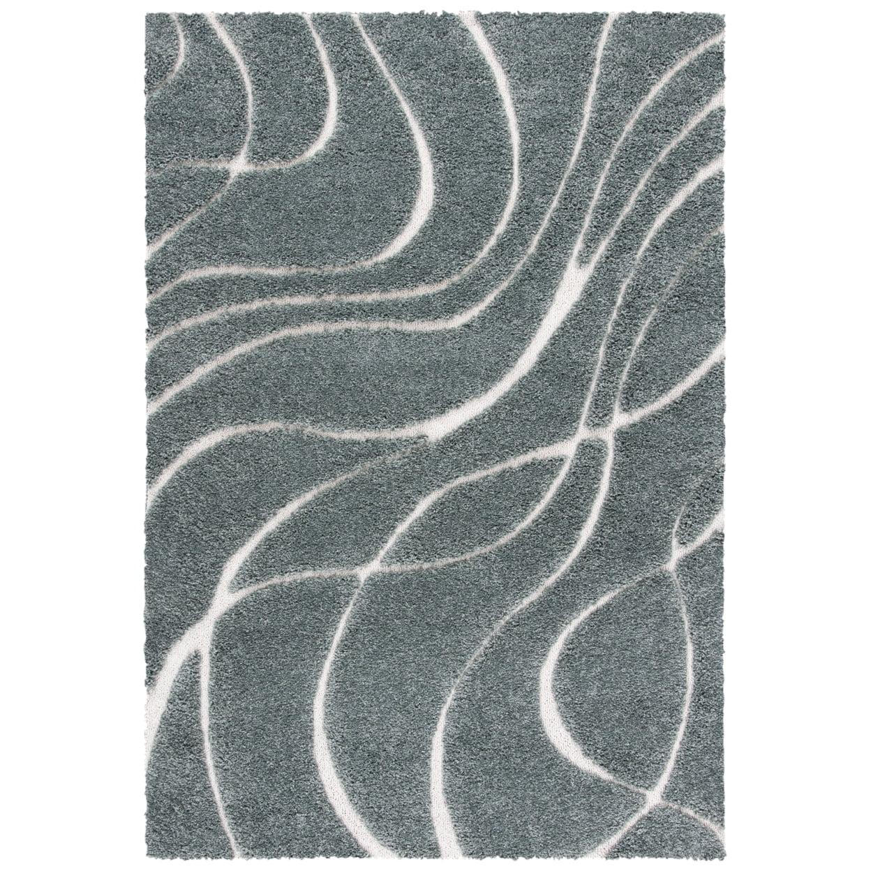 Florida Shag SG471 Power Loomed Indoor Area Rug - Grey Sage/Ivory - 9'x12' - Safavieh