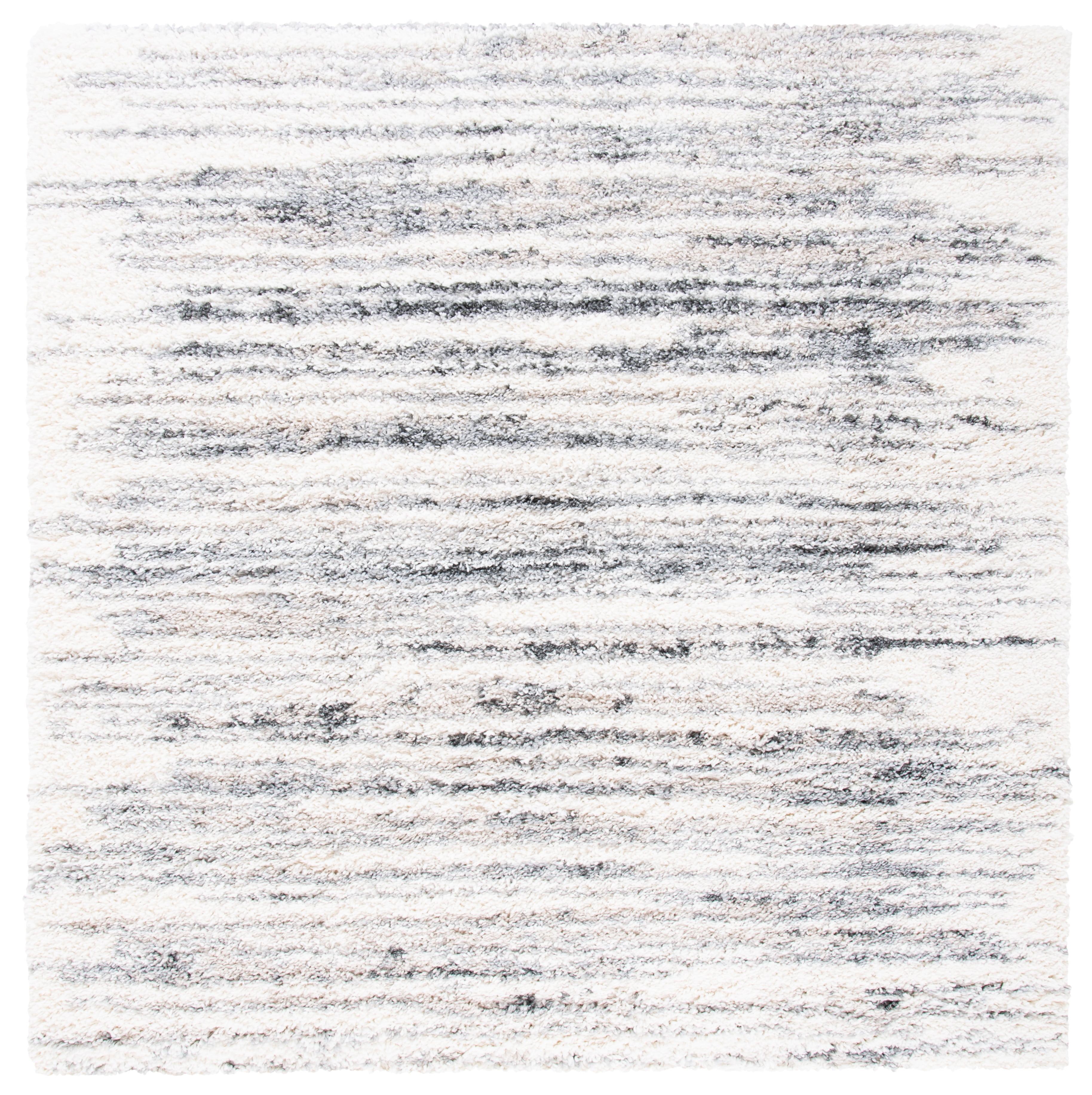 Fontana Shag  FNT850 Power Loomed Area Rug - Ivory/Gray - 5'3"x5'3" - Safavieh.