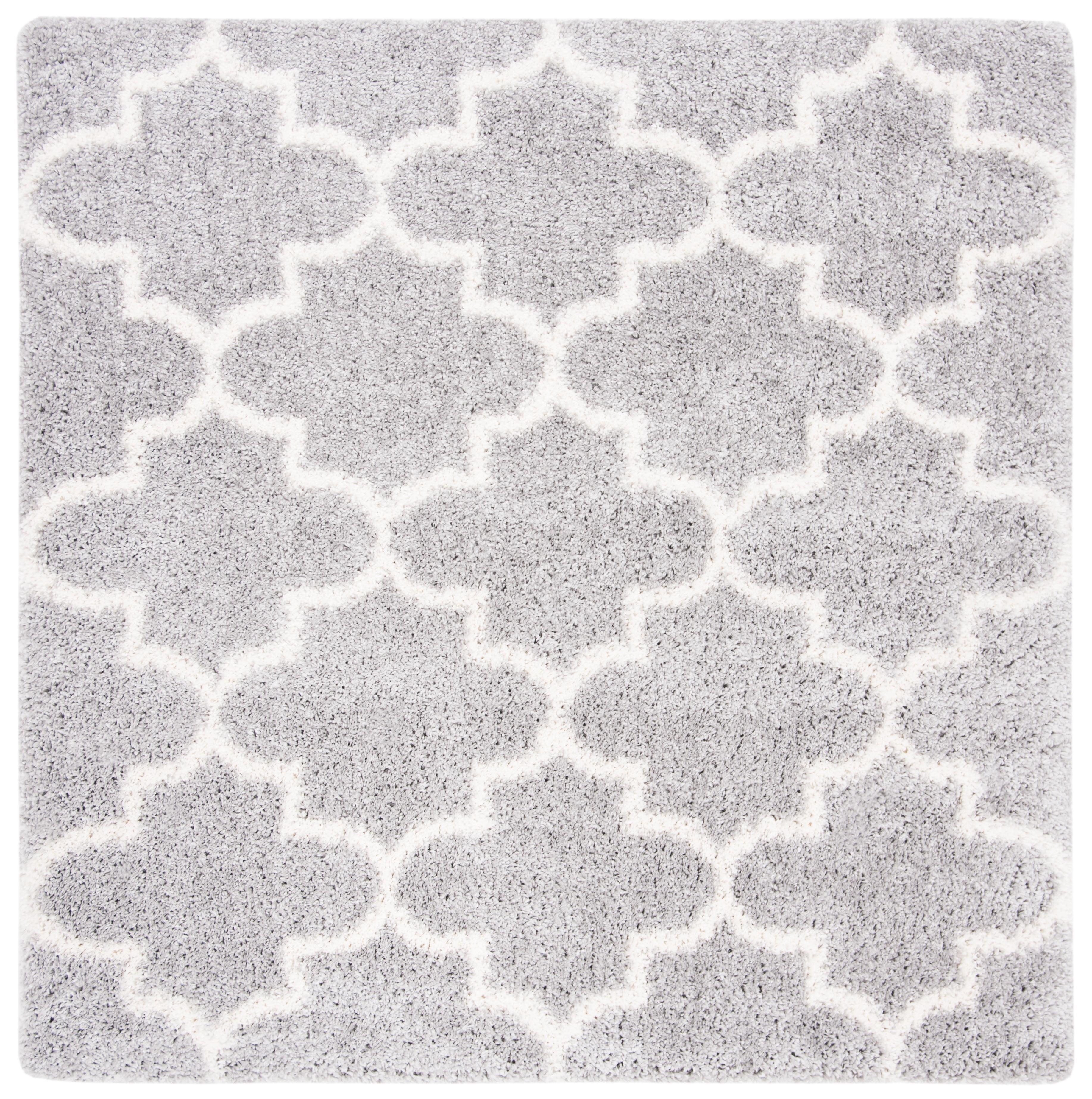 Fontana 5'3" Square Gray Shag Synthetic Area Rug