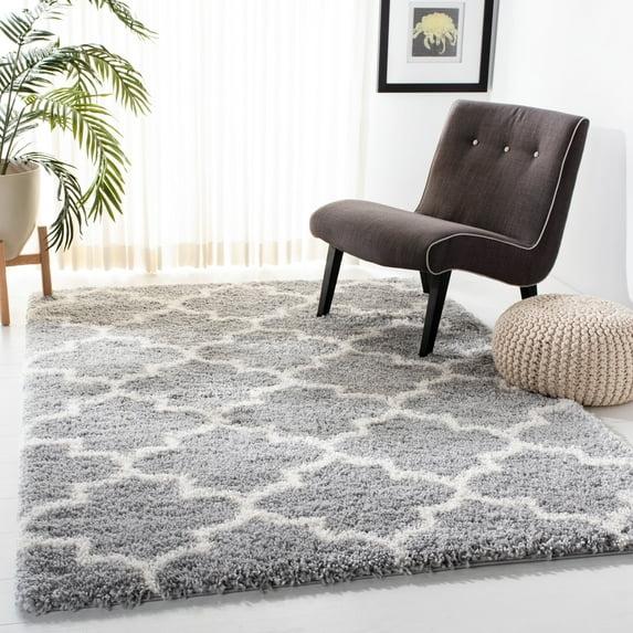 Fontana Shag 800 FNT818 Power Loomed Indoor Area Rug - Grey/Cream - 5'3"x7'6" - Safavieh