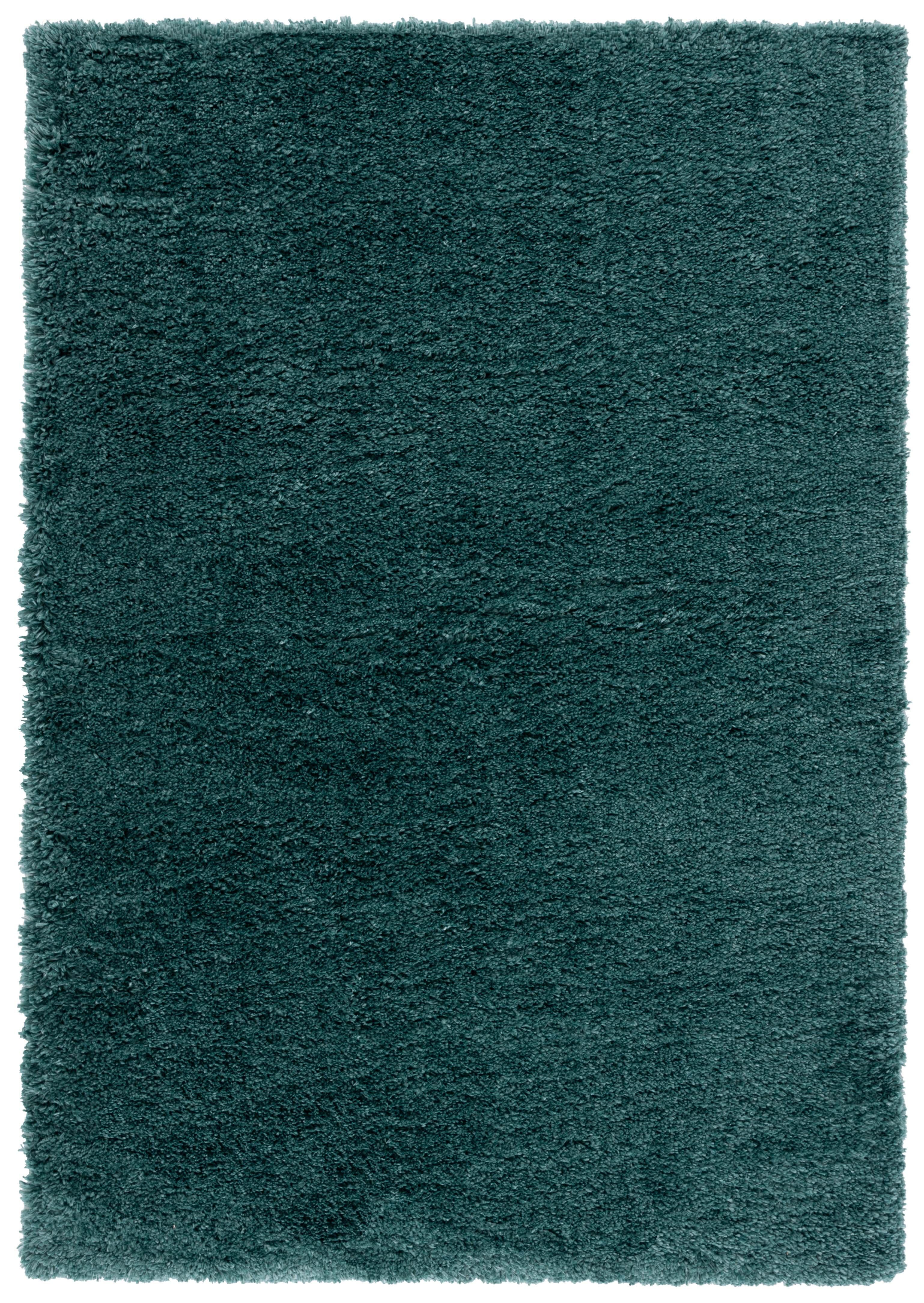 SAFAVIEH Fontana Jamie Solid Shag Area Rug, Dark Green, 5'3" x 7'6"