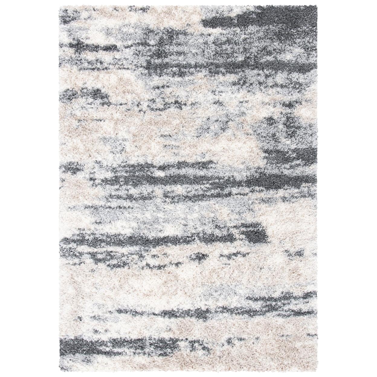Fontana Shag FNT853 Power Loomed Area Rug - Grey/Ivory - 8'x10' - Safavieh.