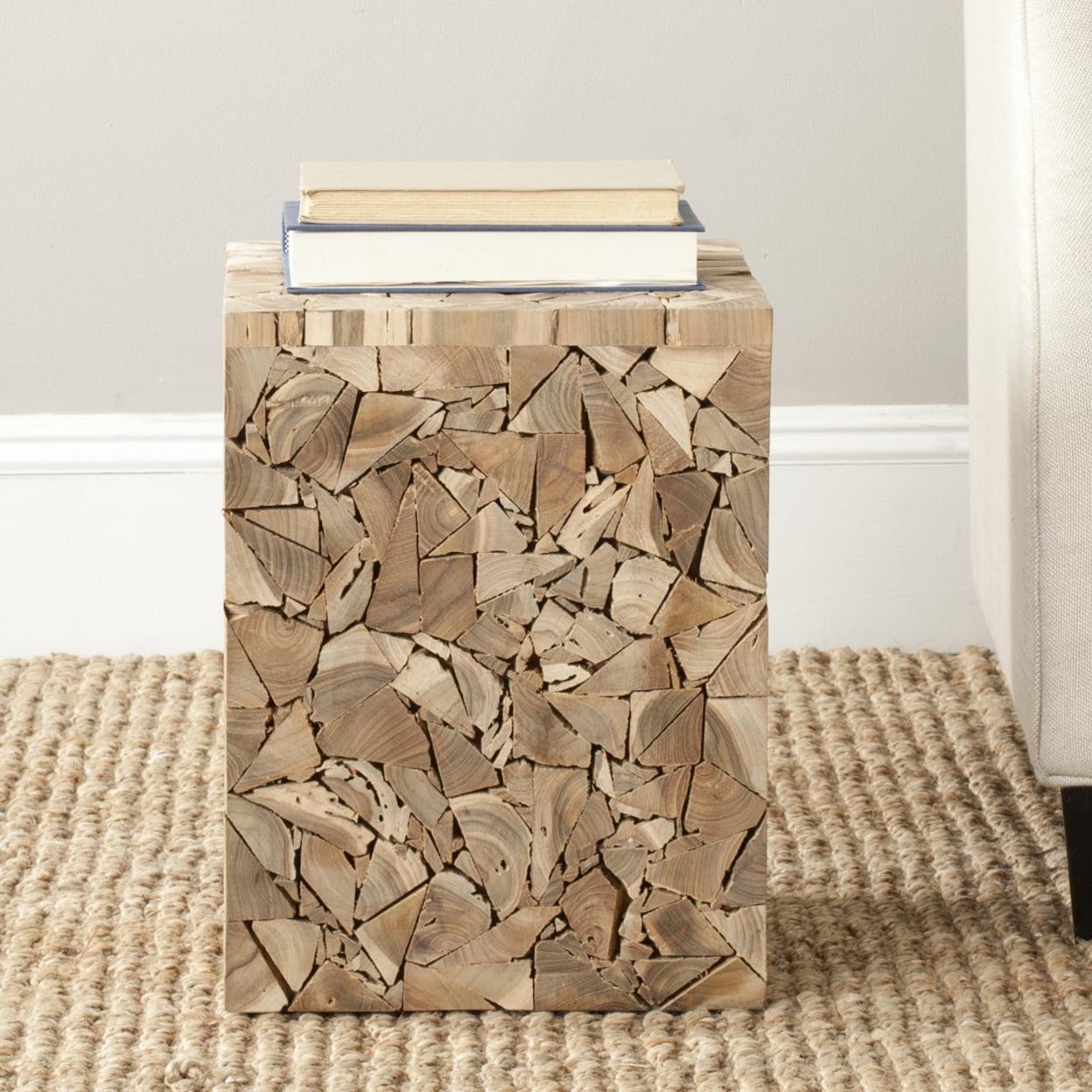 Forbes Square Stool - Medium Oak - Safavieh