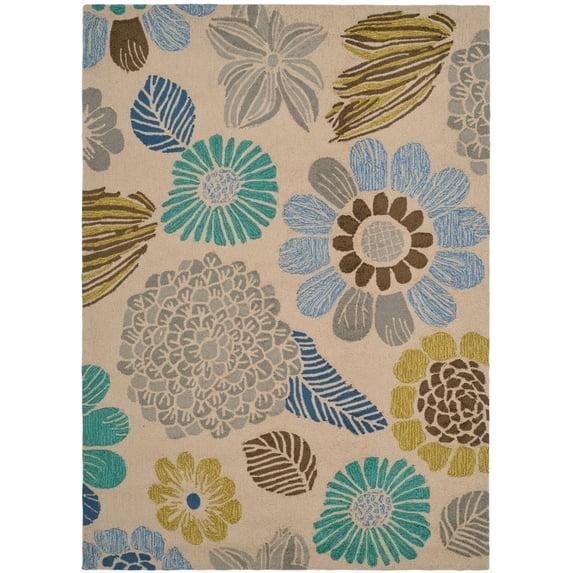 Four Seasons FRS391 Hand Hooked Indoor Area Rug - Grey - 4'x6' - Safavieh