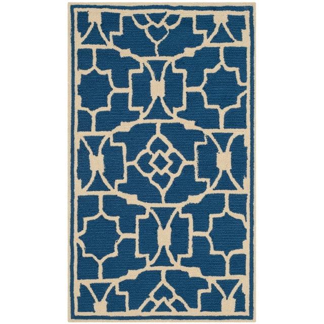 Four Seasons FRS397 Hand Hooked Accent Rug - Navy/Ivory - 2'3"x3'9" - Safavieh.