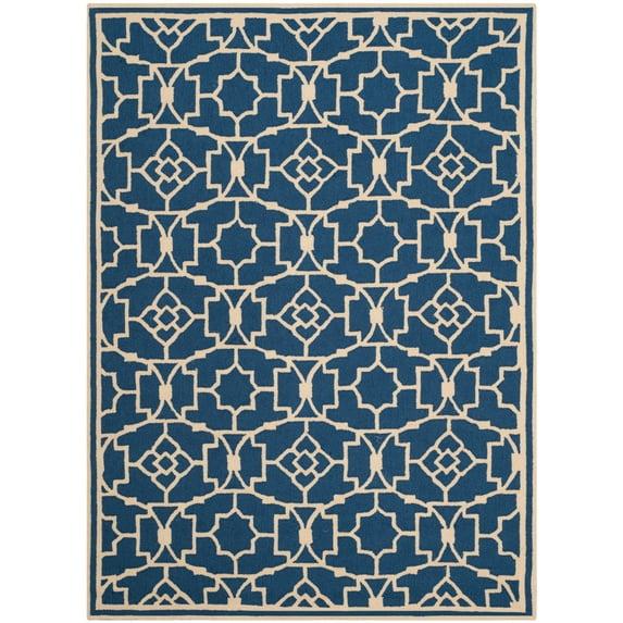 Four Seasons FRS397 Hand Hooked Area Rug - Navy/Ivory - 4'x6' - Safavieh.