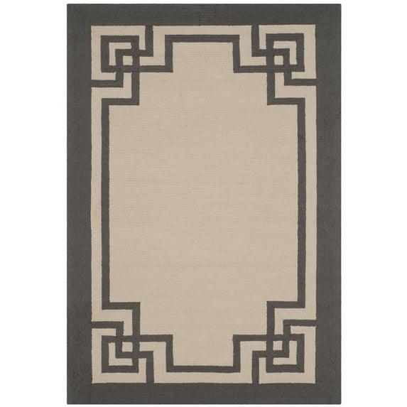 SAFAVIEH Four Seasons Yasim Bordered Area Rug, Ivory/Charcoal, 5' x 8'
