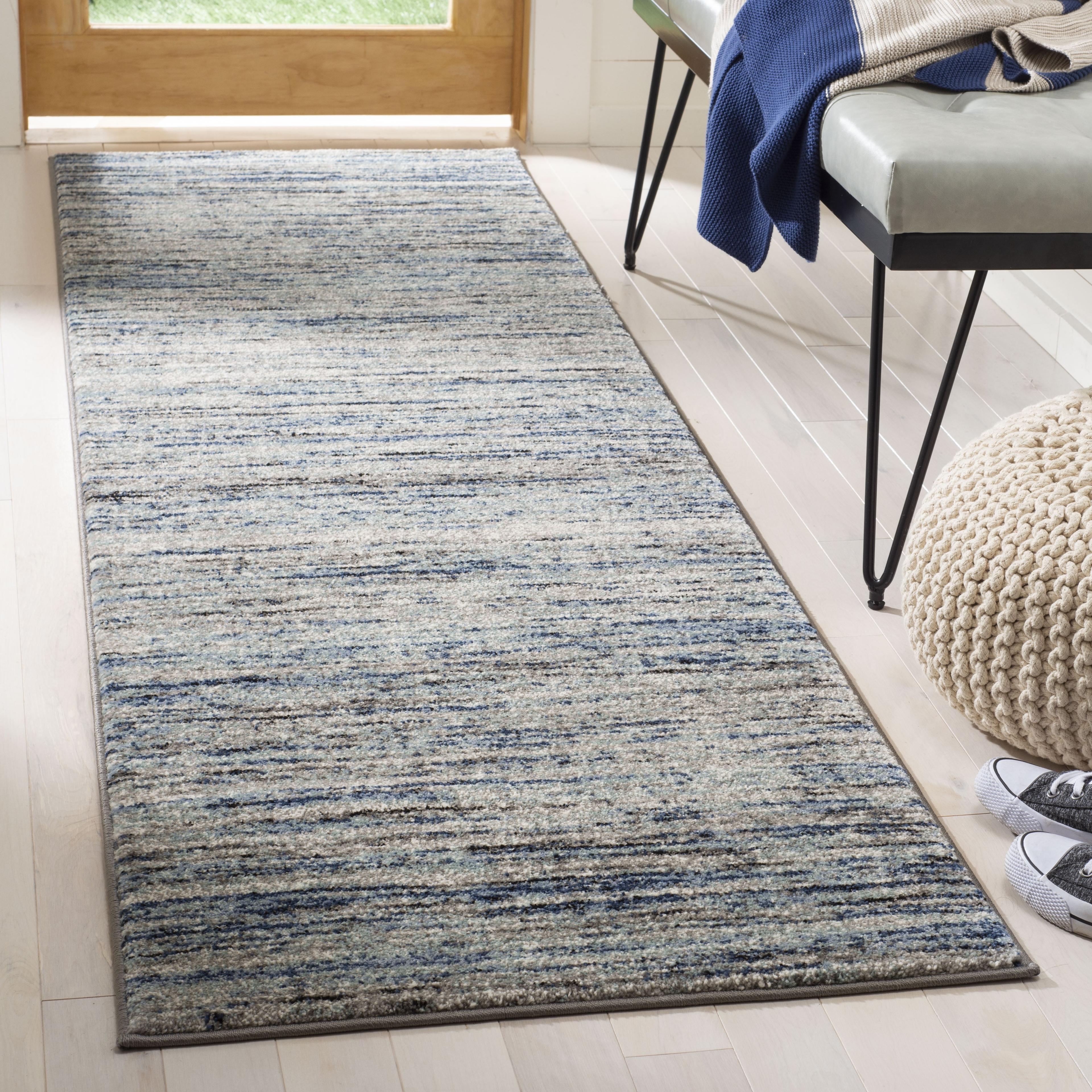 Galaxy GAL113 Power Loomed Indoor Runner - Blue/Grey - 2'3"x8' - Safavieh