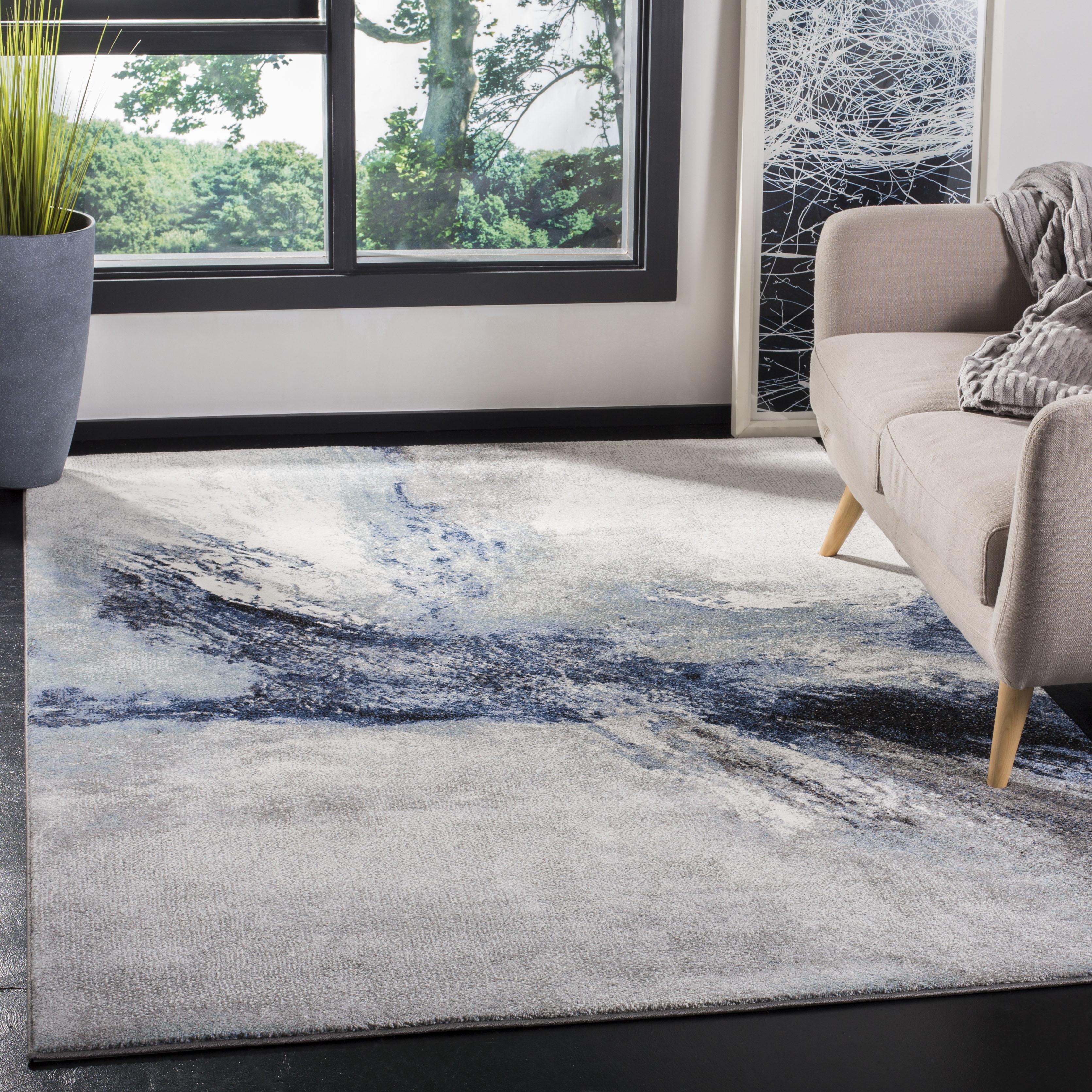 SAFAVIEH Galaxy Collection GAL117M Blue / Grey Rug