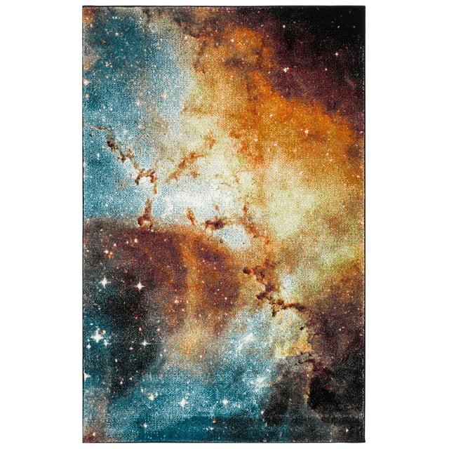 Galaxy GAL109 Power Loomed Indoor Runner - Orange/Multi - 2'7"x5' - Safavieh