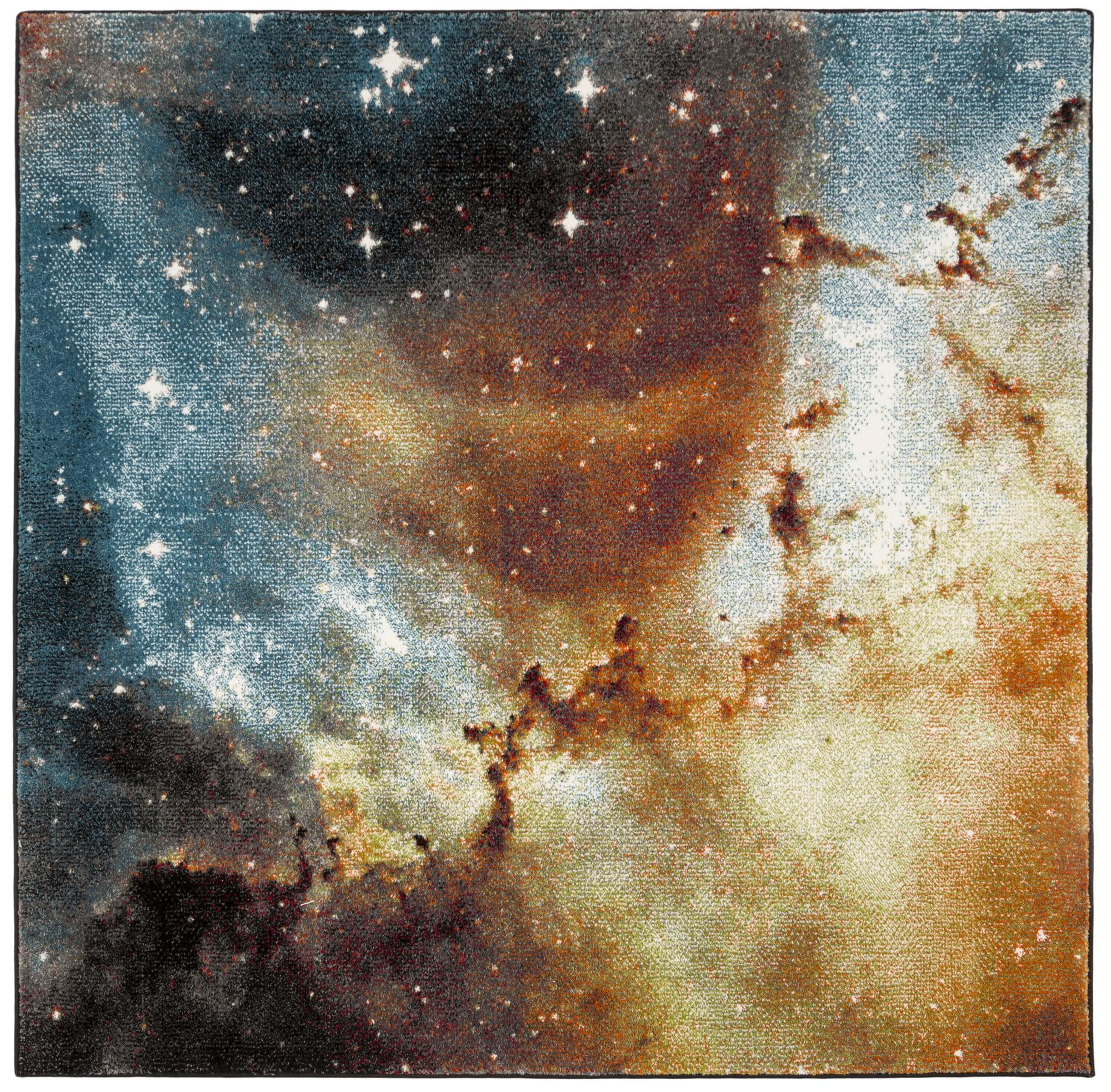 Galaxy GAL109 Power Loomed Indoor Area Rug - Orange/Multi - 4'x4' - Safavieh