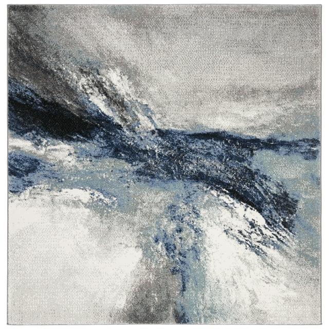 SAFAVIEH Galaxy Rosamund Abstract Area Rug, Blue/Grey, 12' x 12' Square