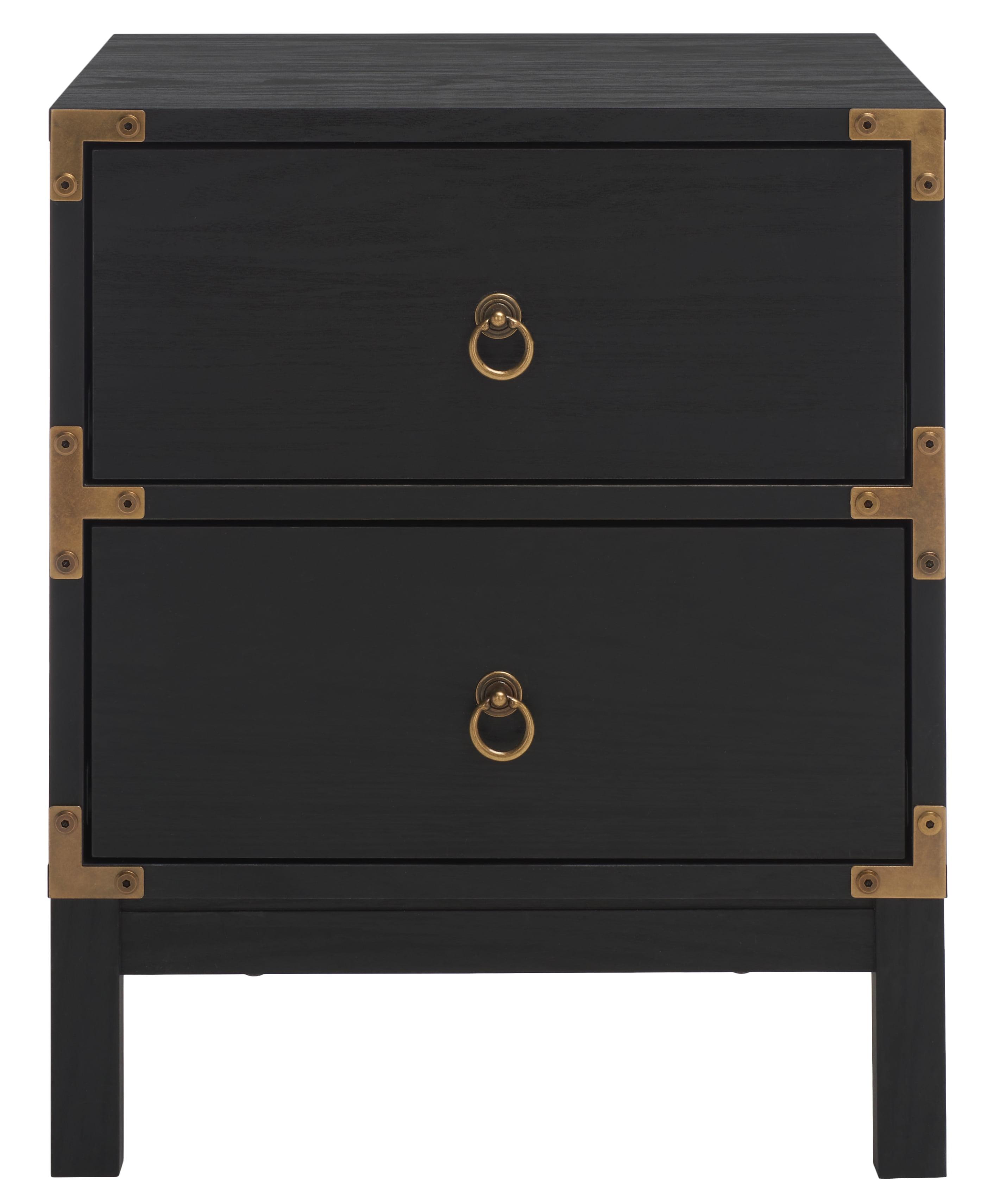 Galio Black and Gold 2-Drawer Nightstand