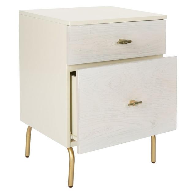 Genevieve 2 Drawer Nightstand - NST5002 - Cream/White Washed - Safavieh