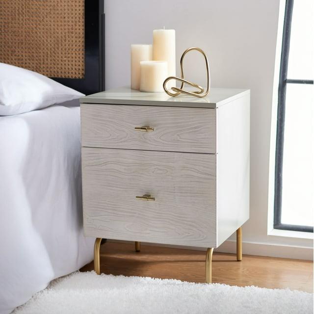 Genevieve 2 Drawer Nightstand - NST5002 - Grey/White Washed - Safavieh