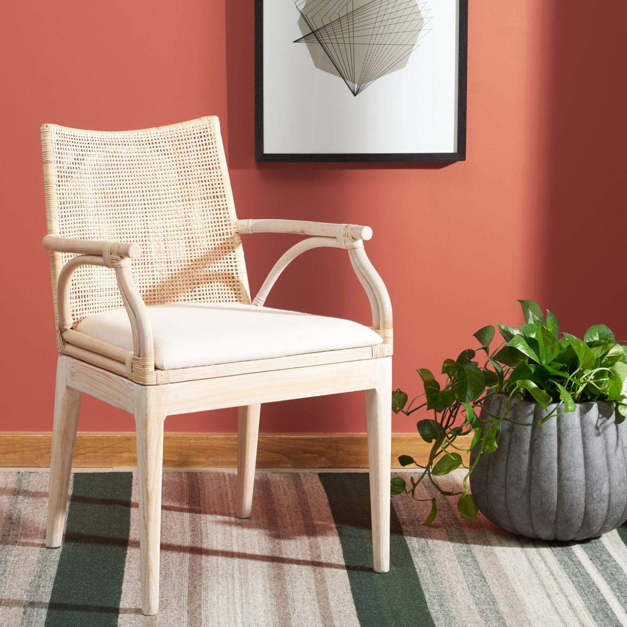 Gianni Arm Chair - SEA4011 - Natural/White Washed - Safavieh