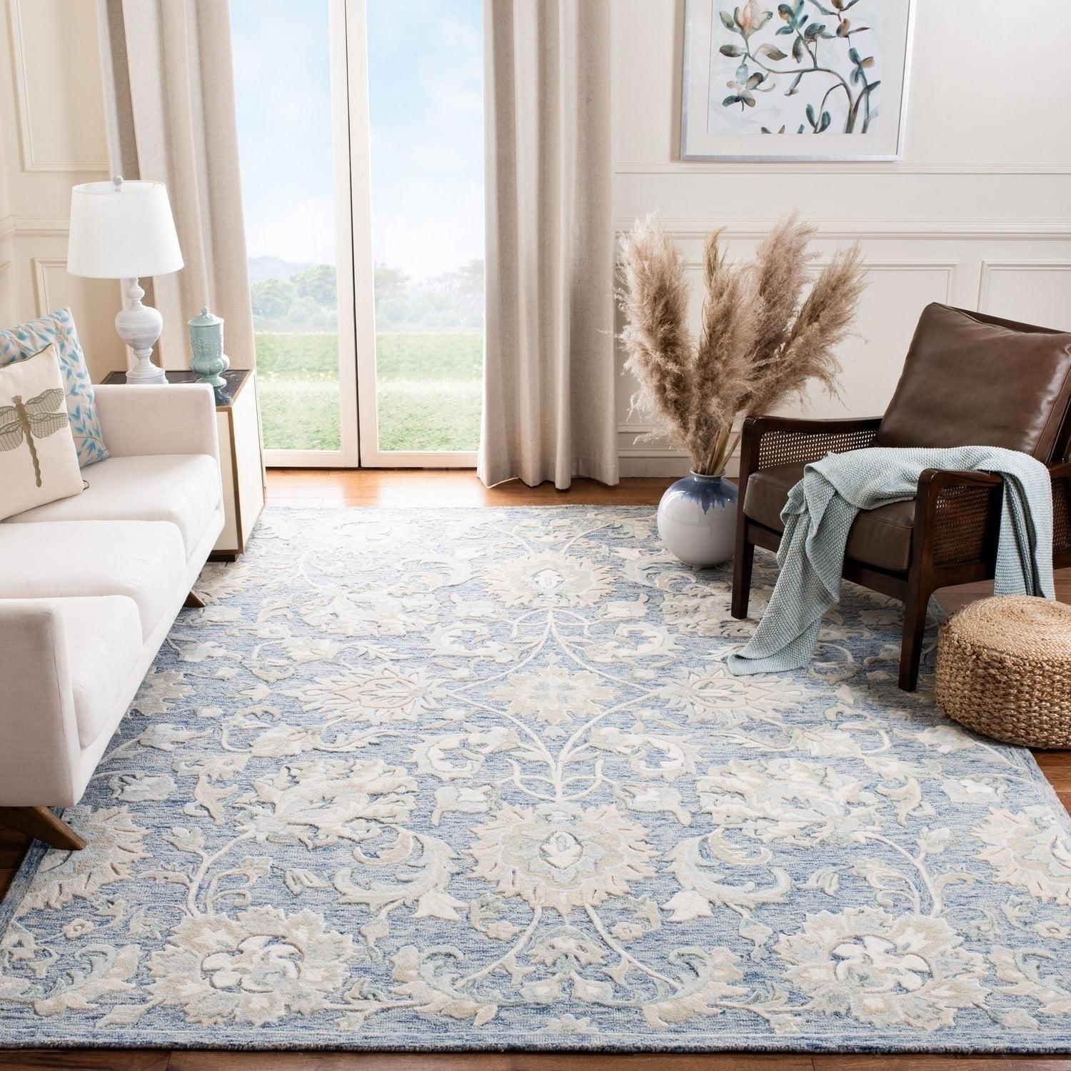 Glamour GLM624 Hand Tufted Indoor Runner - Blue/Beige - 2'3"x8' - Safavieh