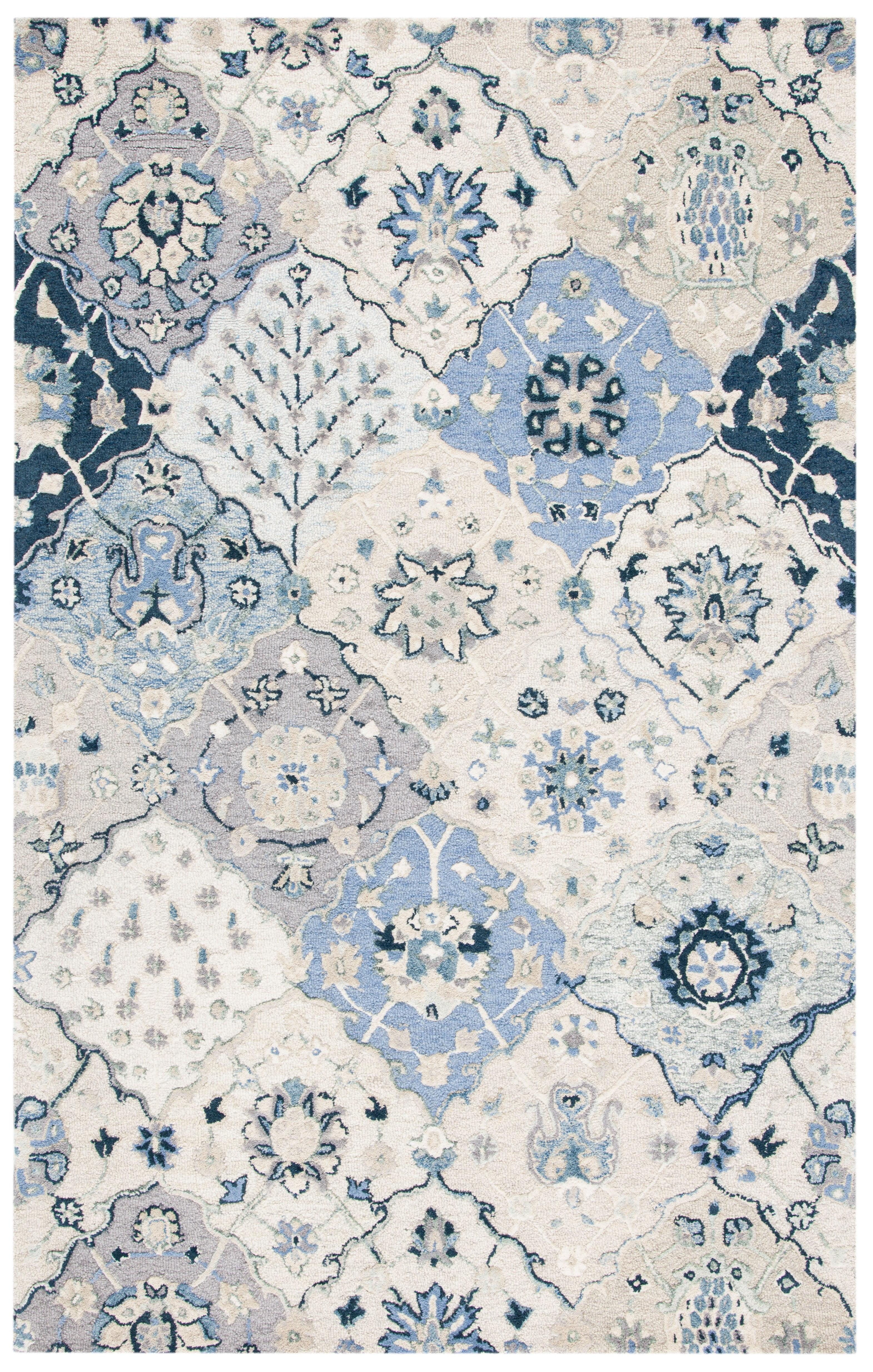 Glamour GLM622 Hand Tufted Area Rug - Beige/Blue - 6'x9' - Safavieh.