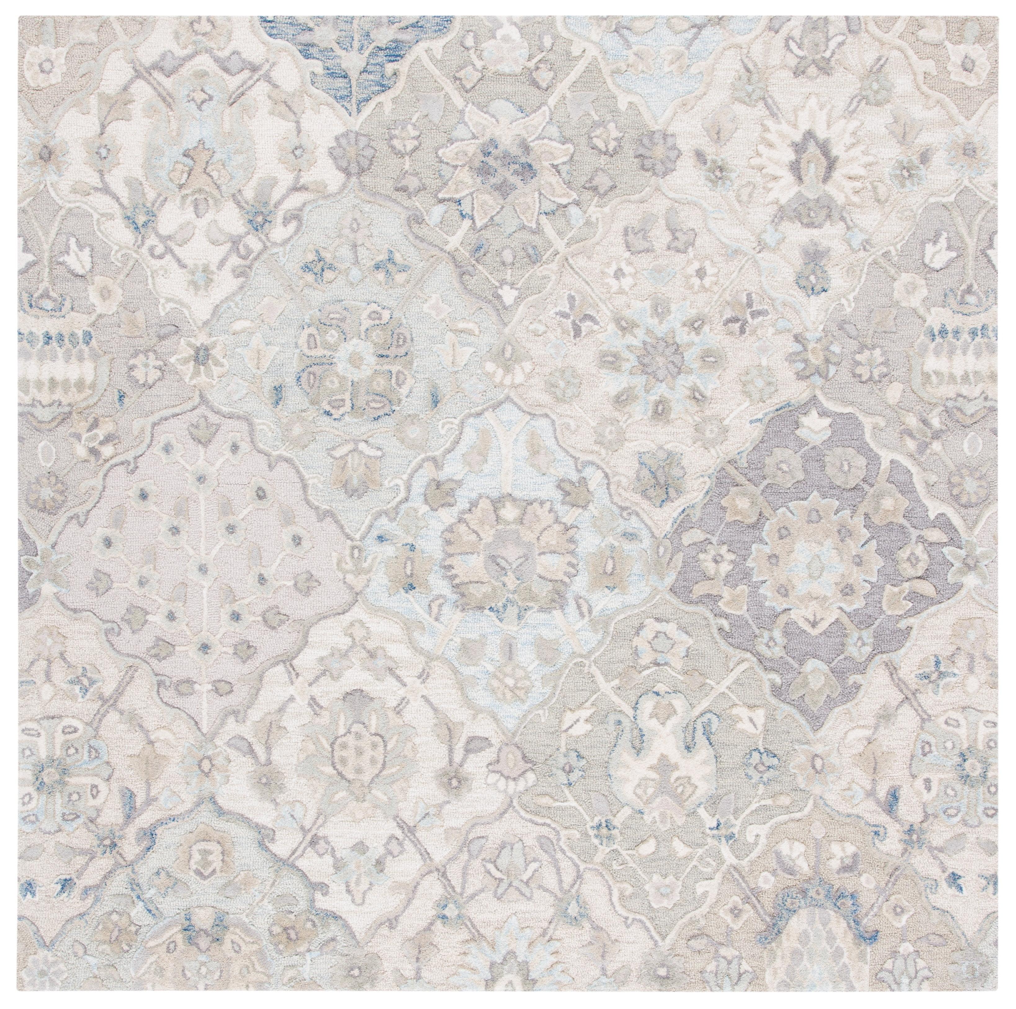 Glamour GLM622 Hand Tufted Area Rug - Grey/Blue - 6'x6' - Safavieh.