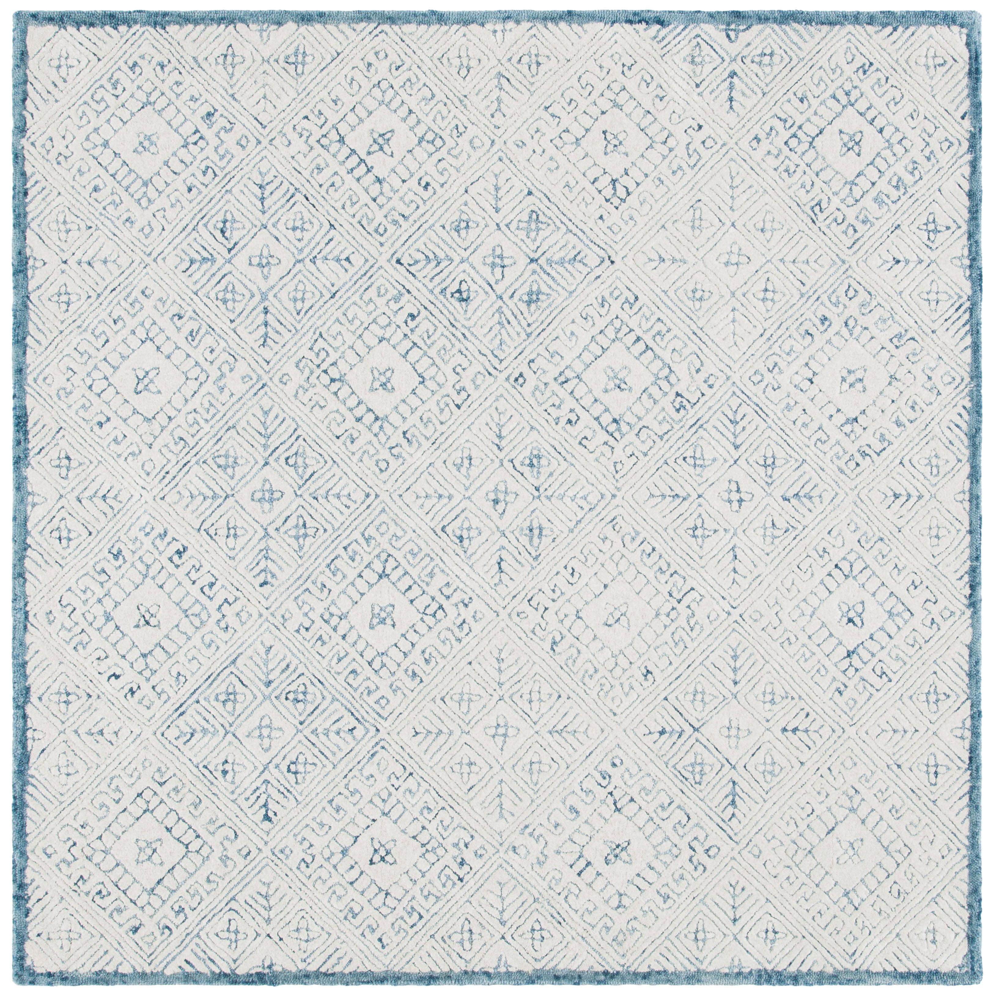 Glamour GLM660 Hand Tufted Area Rug - Blue/Ivory - 6'x6' - Safavieh.