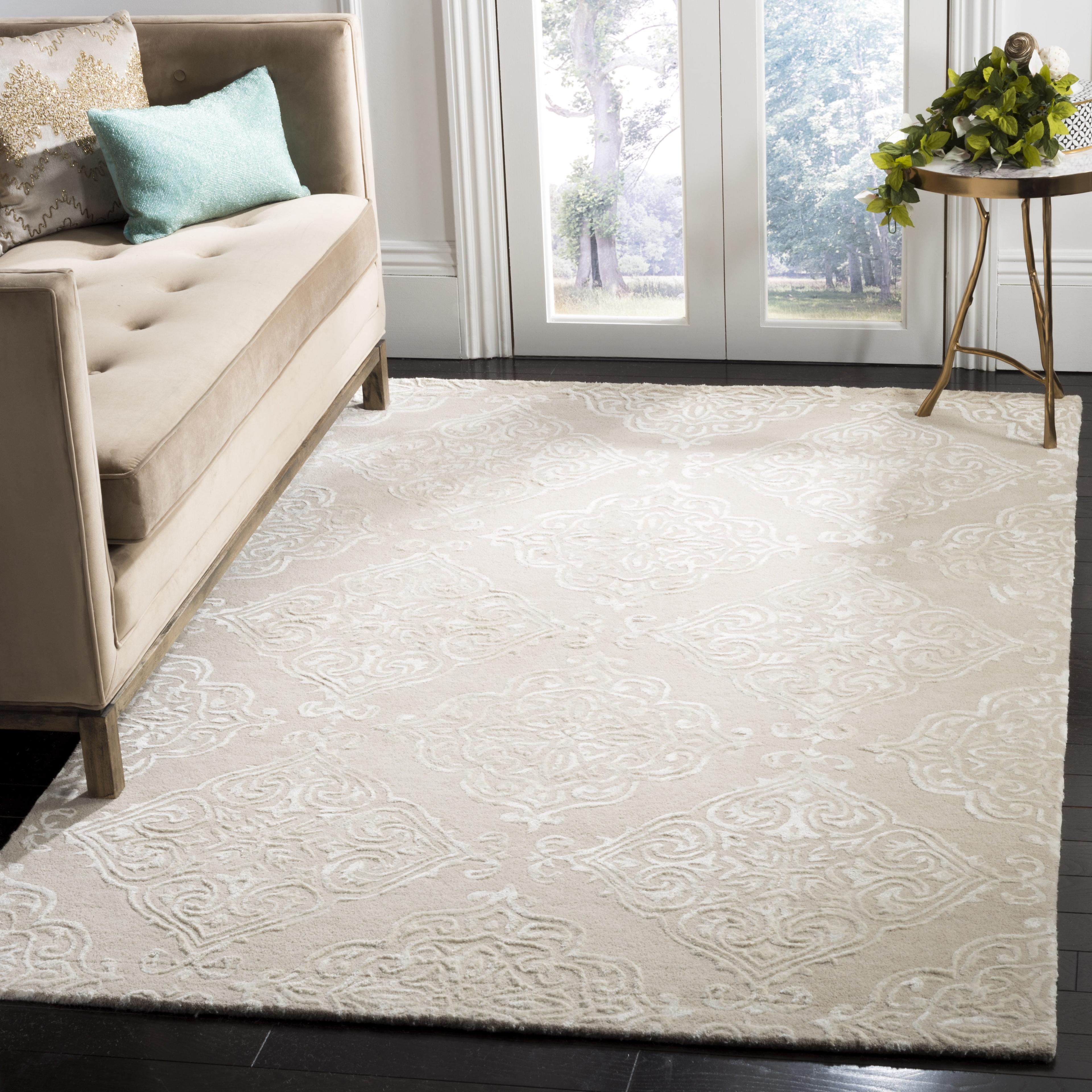 Glamour GLM568 Hand Tufted Indoor Accent Rug - Beige/Ivory - 2'x3' - Safavieh