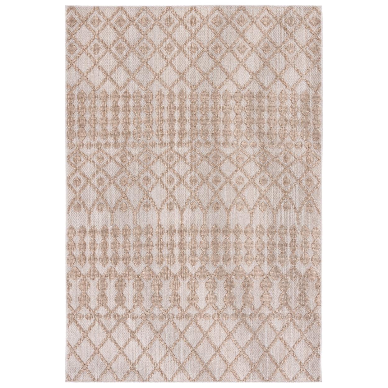 Global GLB206 Power Loomed Indoor/Outdoor Area Rug - Beige/Brown - 9'x12' - Safavieh