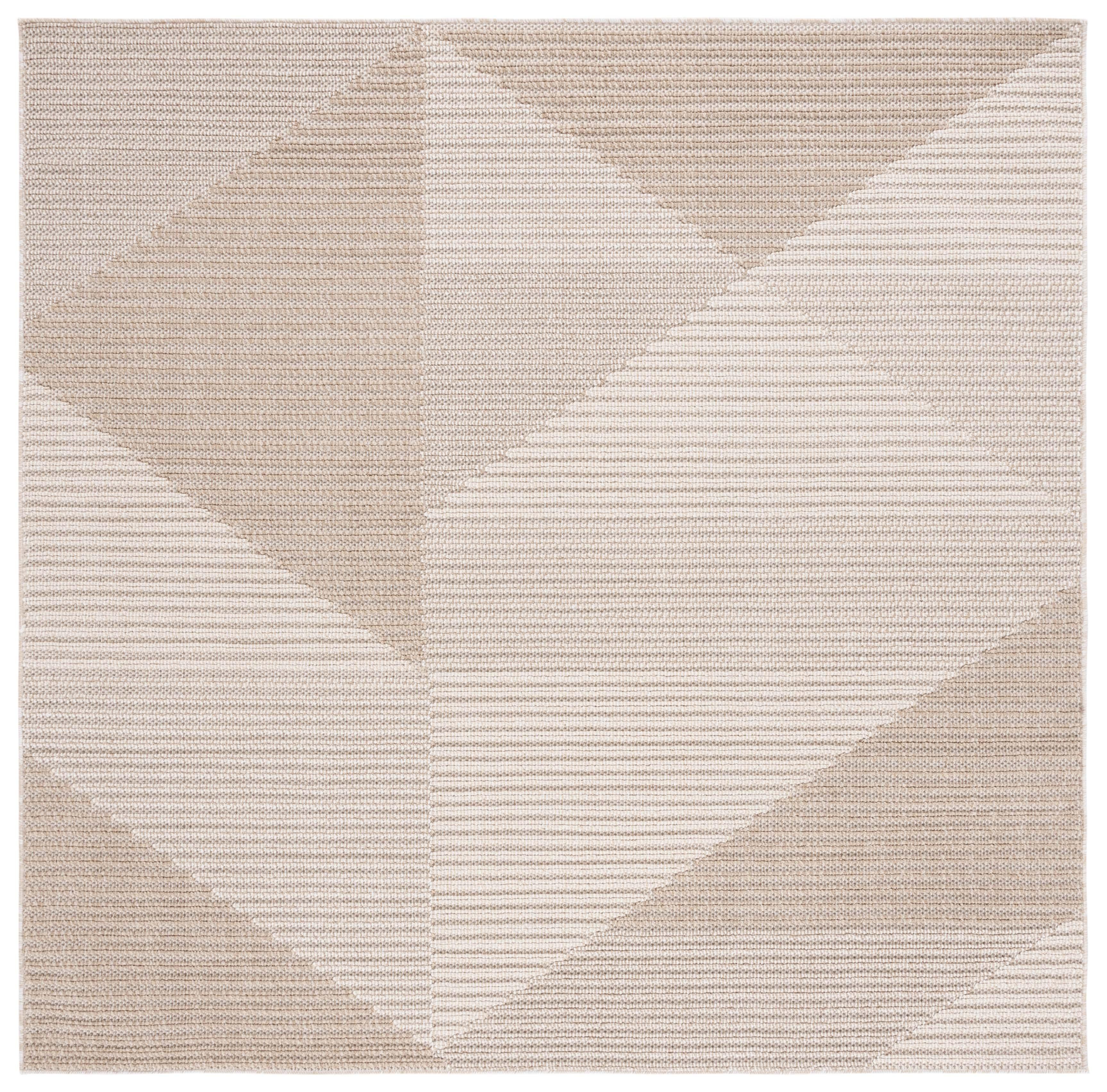 Global GLB400 Power Loomed Indoor Area Rug - Beige/Ivory - 6'7"x6'7" - Safavieh