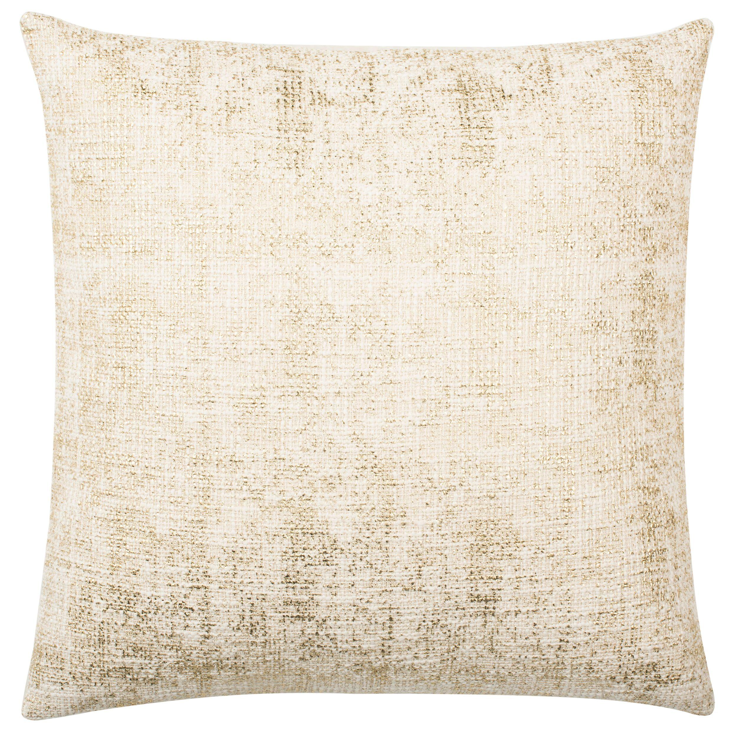 Golden Cream Polyfill Decorative Pillow Set with Zipper Closure