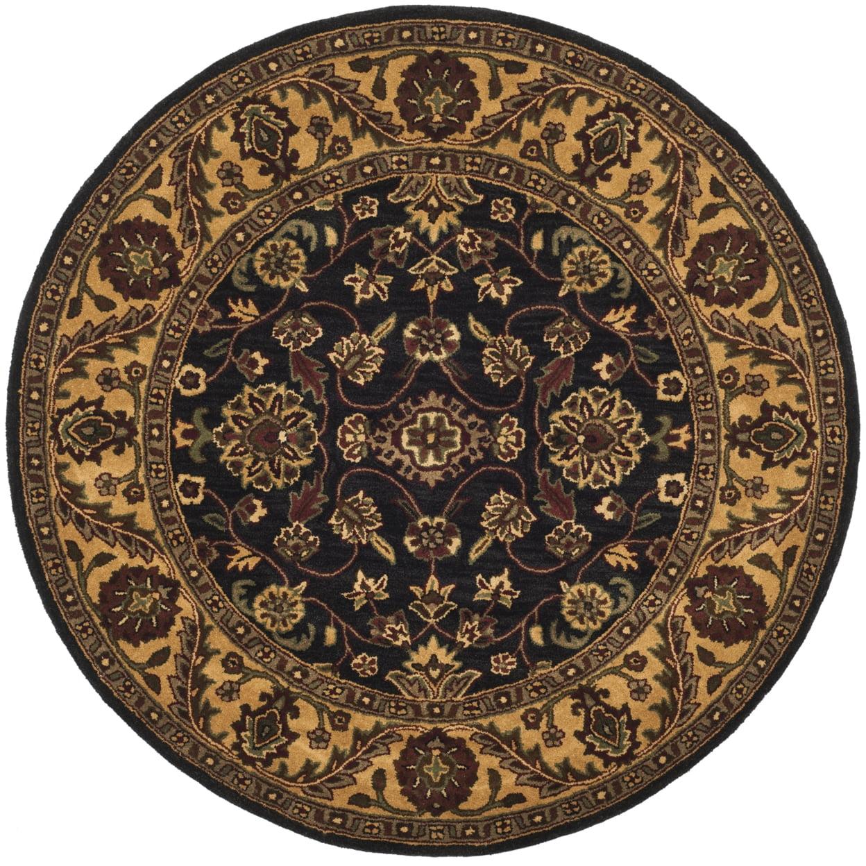Golden Jaipur GJ250 Hand Tufted Area Rug - Black/Gold - 6' Round - Safavieh.