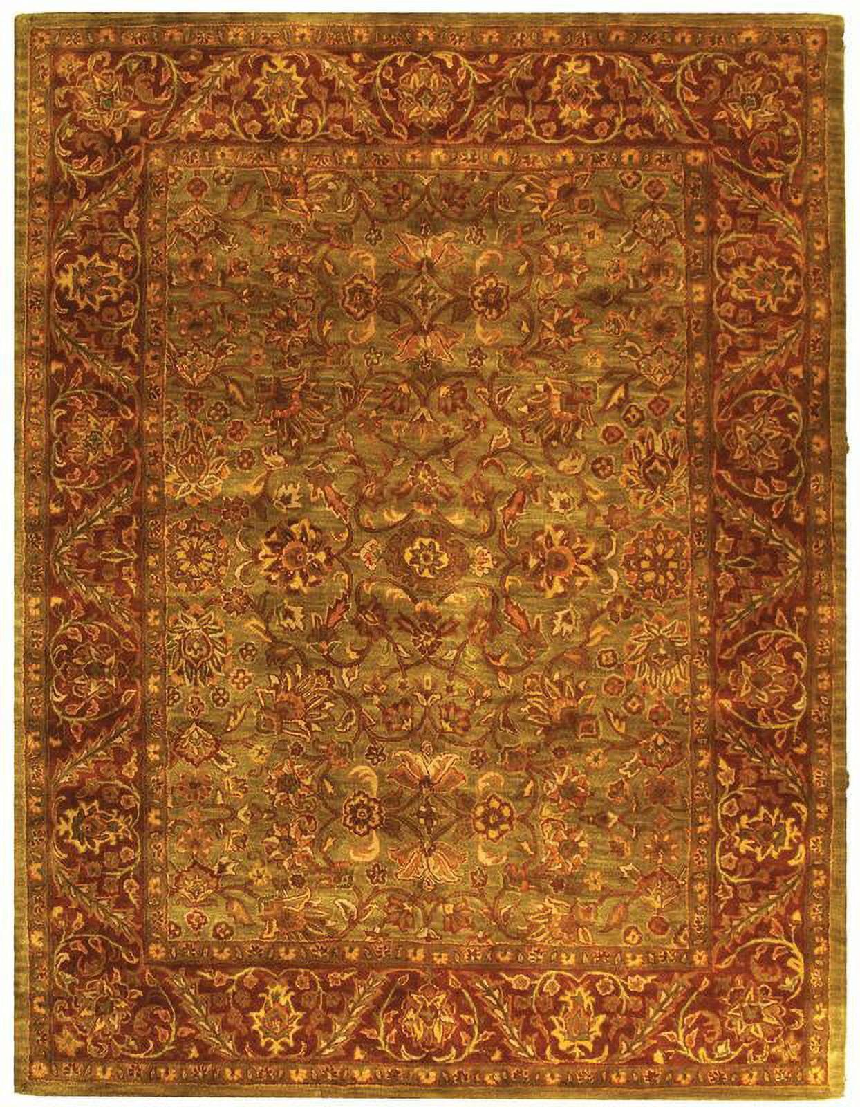 SAFAVIEH Golden Jaipur Dreda Border Wool Area Rug, Green/Rust, 11' x 15'