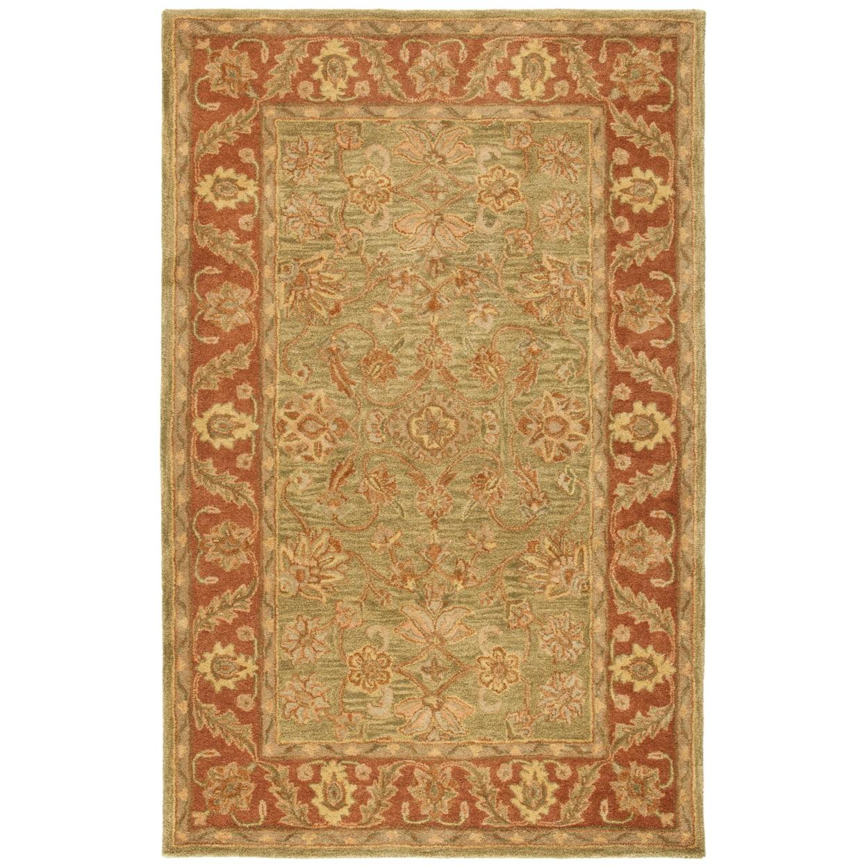 Golden Jaipur GJ250 Hand Tufted Area Rug - Green/Rust - 3'6" round - Safavieh.