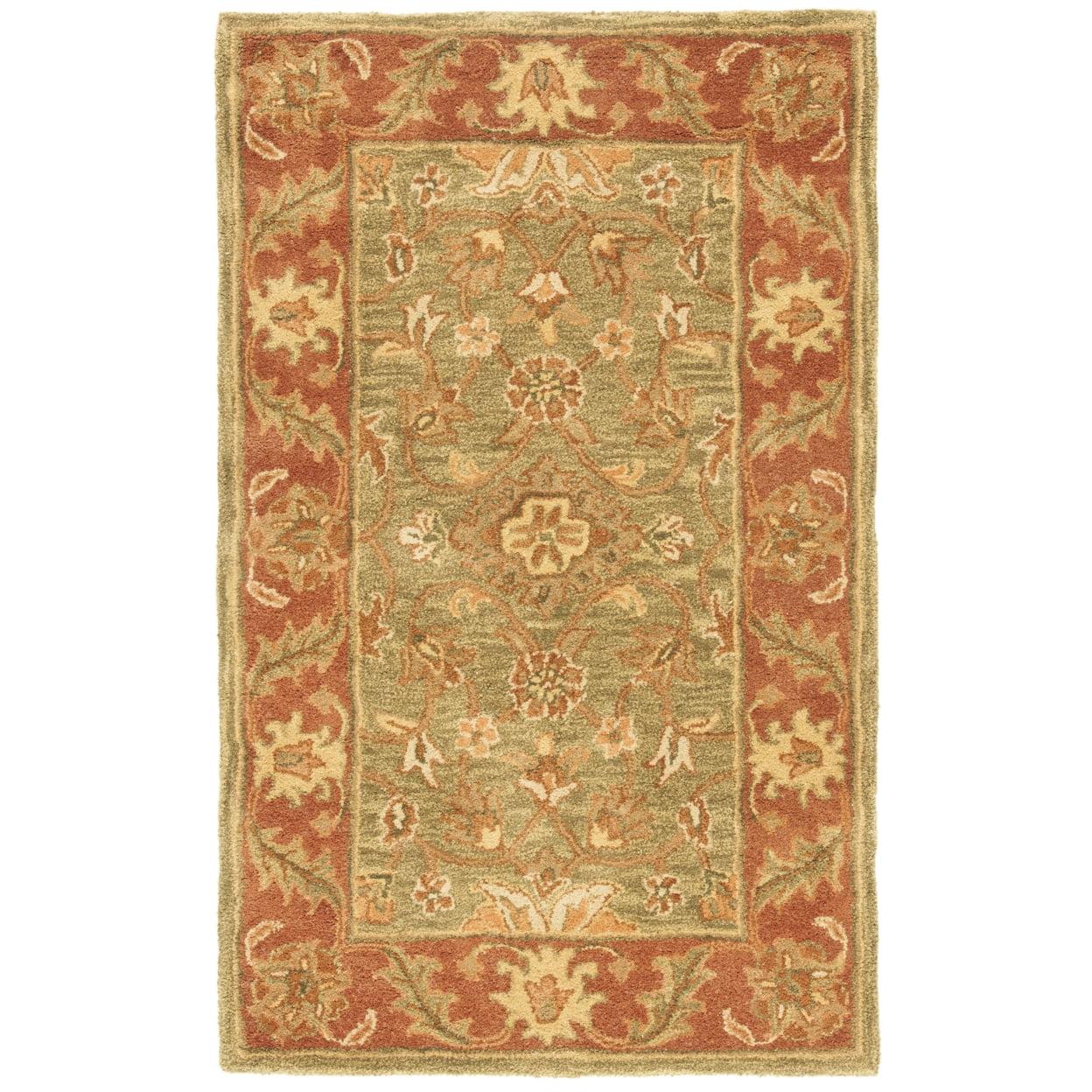 Golden Jaipur GJ250 Hand Tufted Accent Rug - Green/Rust - 2'x3' - Safavieh.