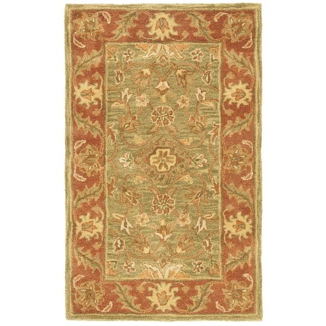 Golden Jaipur GJ250 Hand Tufted Accent Rug - Green/Rust - 2'x3' - Safavieh.