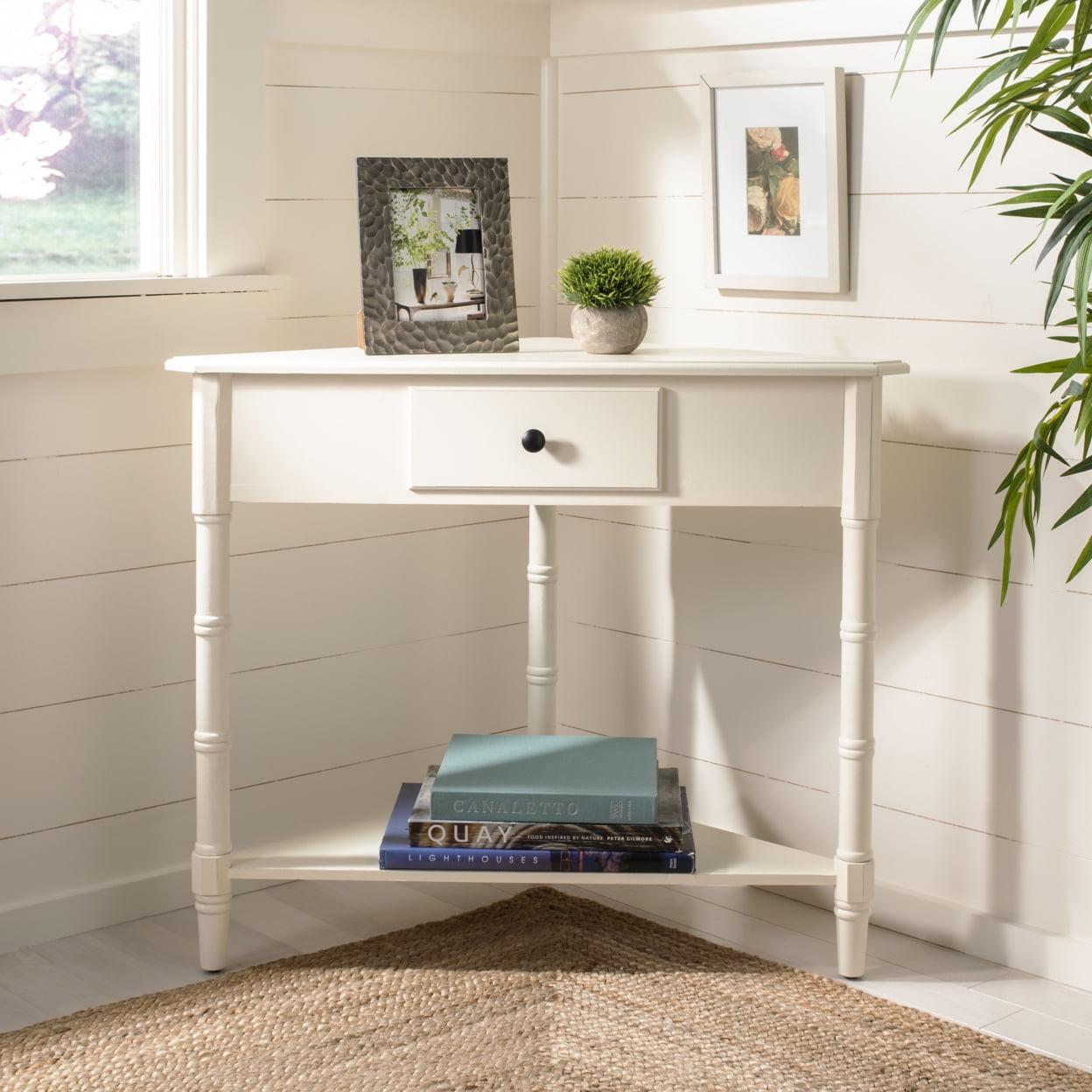 Gomez Corner Table - AMH5709C - Off-White - Safavieh Couture