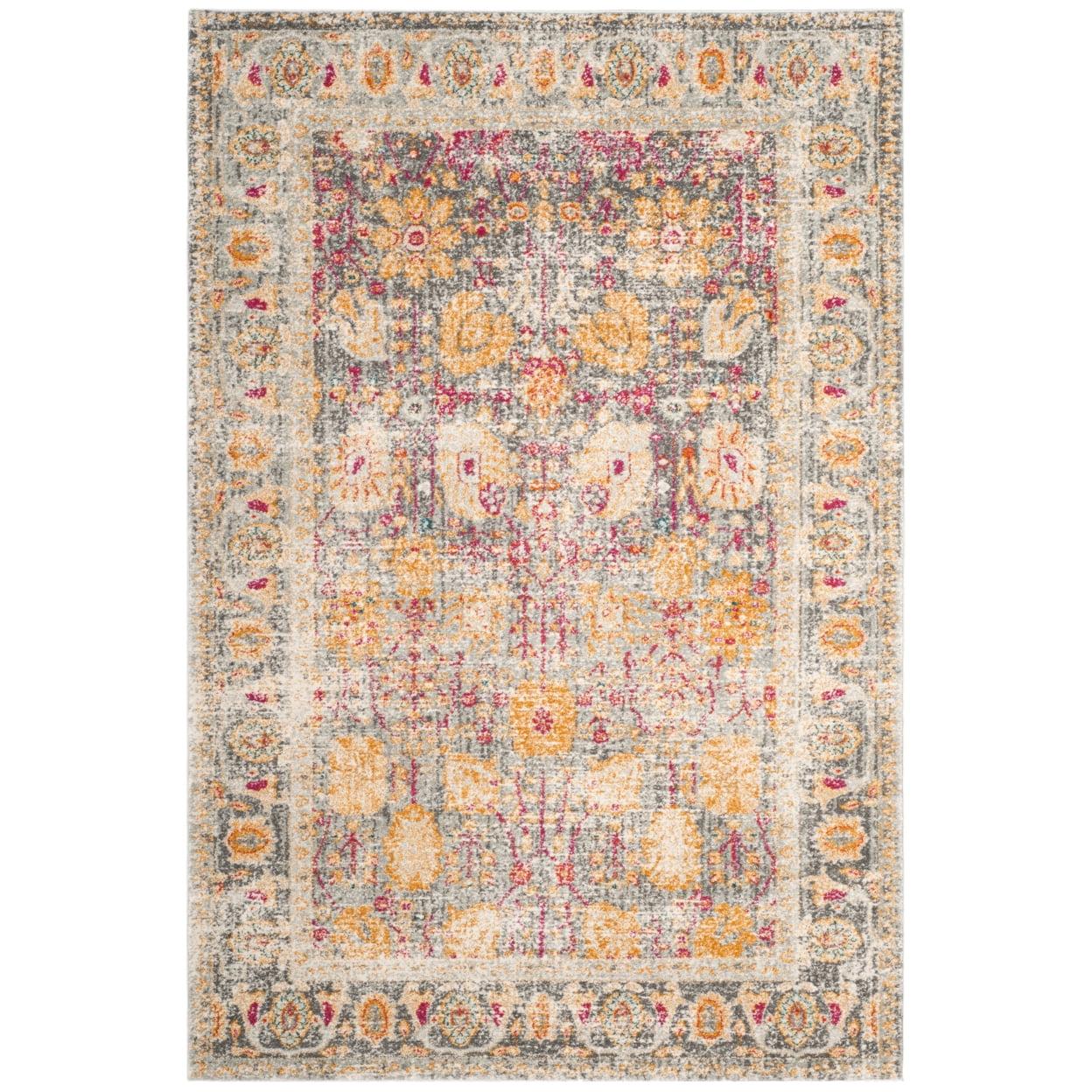 Boho Chic Multicolor Synthetic 4' x 6' Easy Care Area Rug