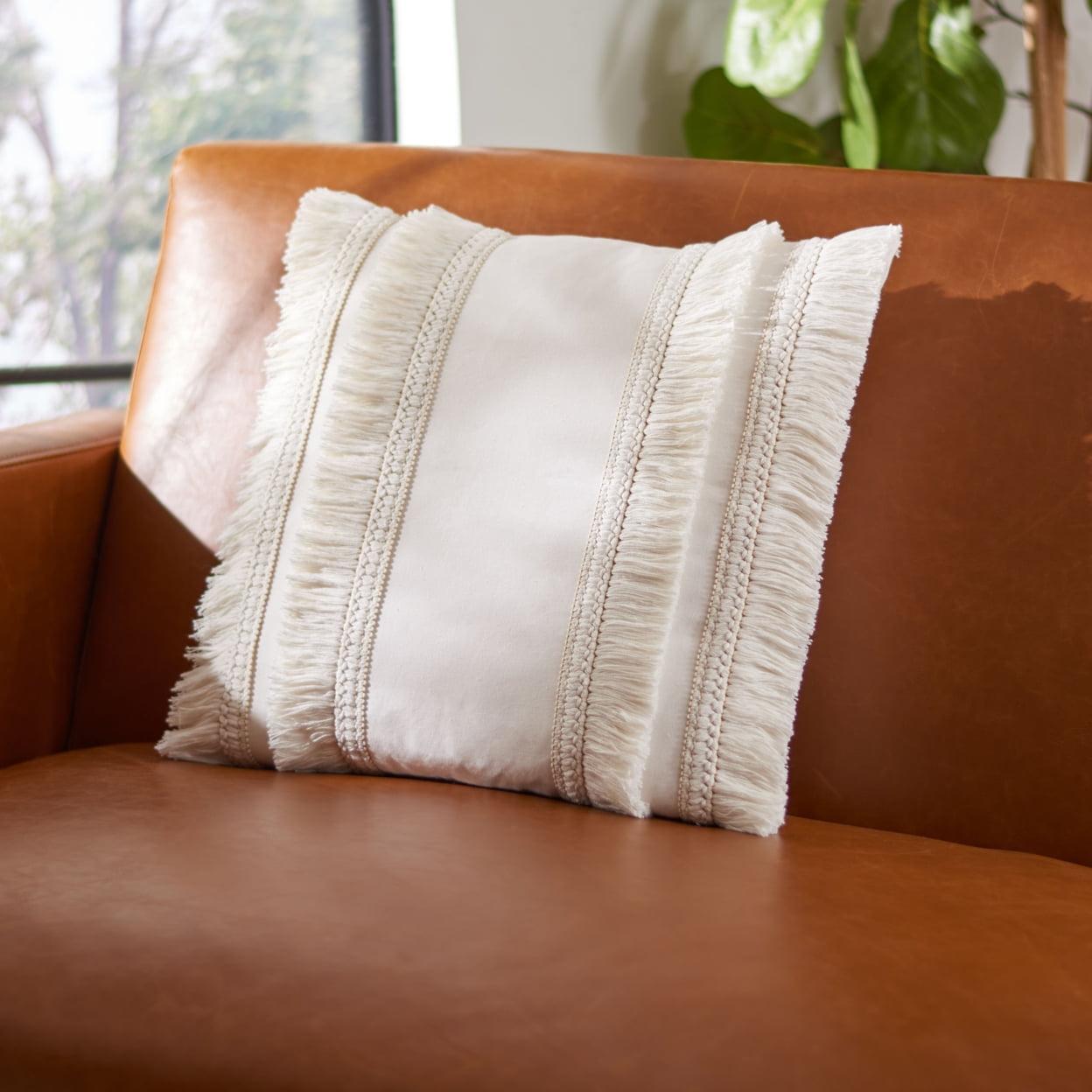 Hooda Fringed Cotton Throw Pillow