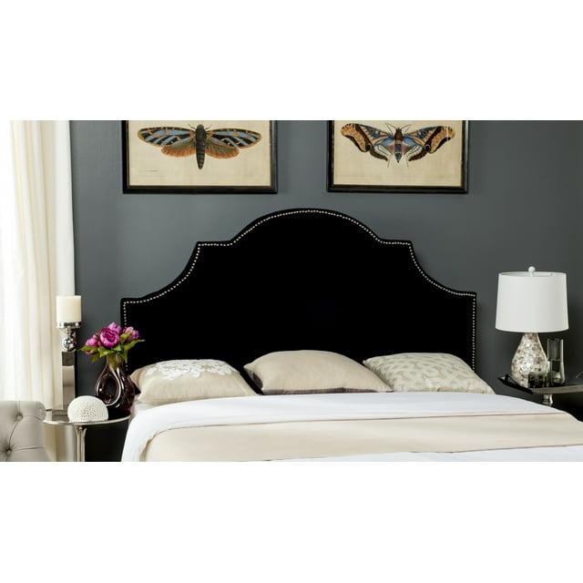 SAFAVIEH Hallmar Classic Elegant Upholstered Headboard, Full, Black Velvet