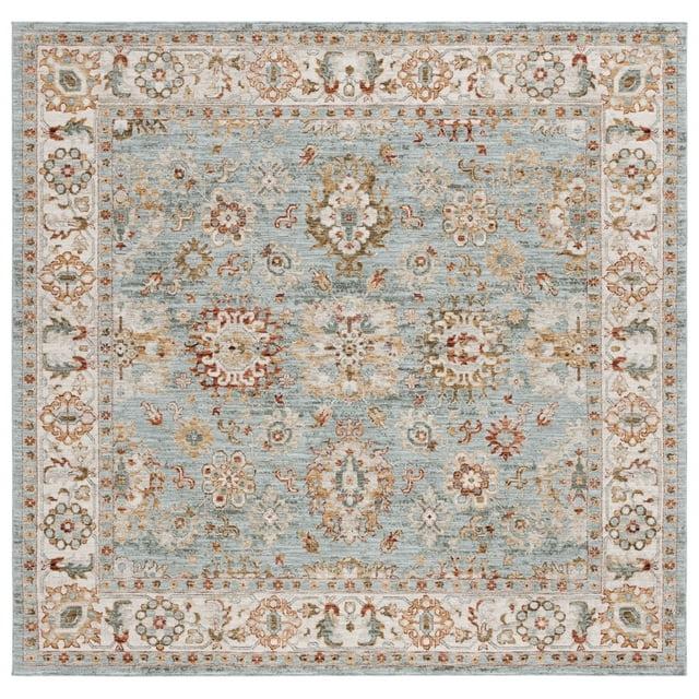 Hamilton HLT112 Power Loomed Area Rug - Blue/Ivory - 6'7"x6'7" - Safavieh.