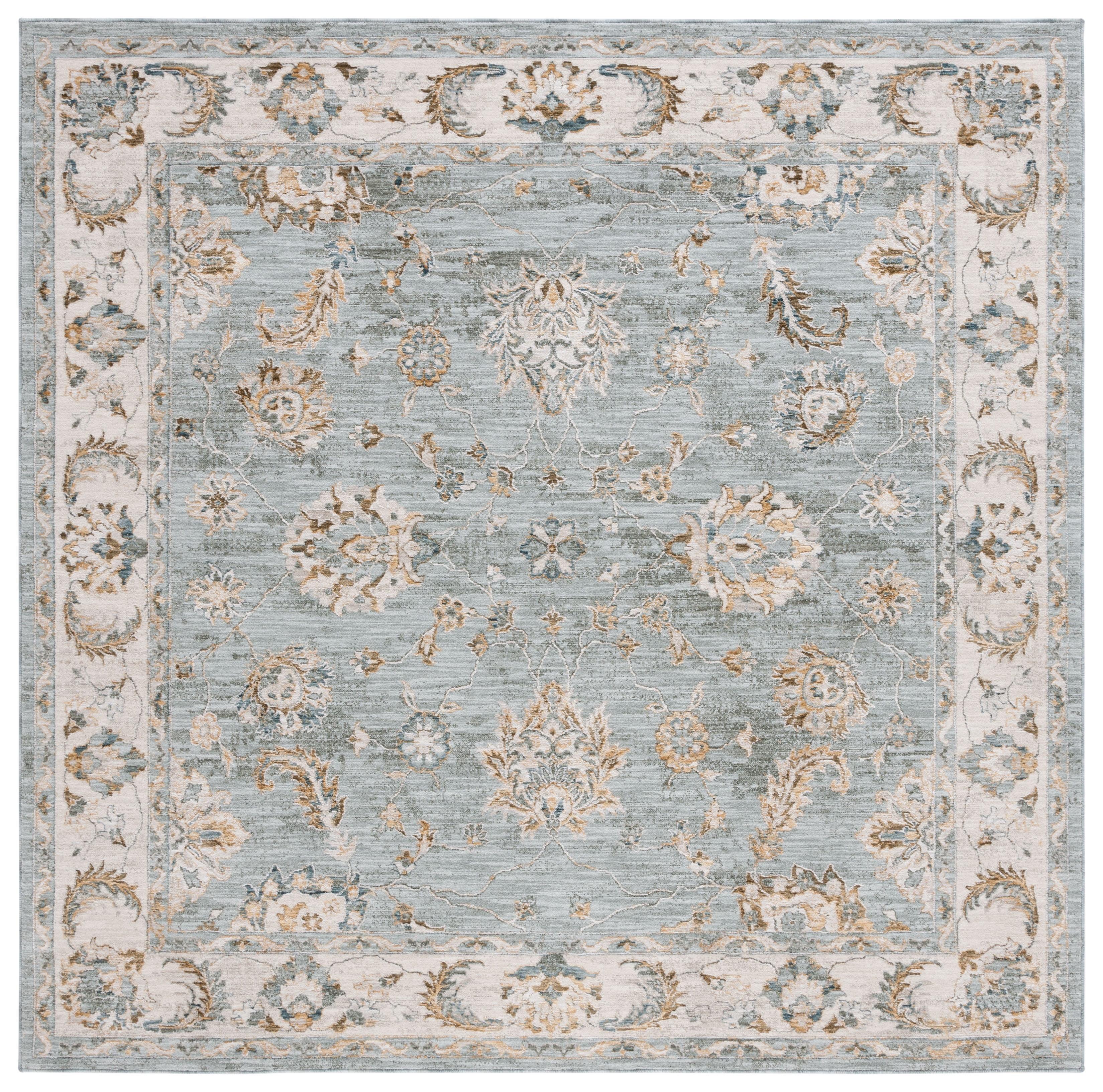 Hamilton HLT106 Power Loomed Area Rug - Blue/Gold - 6'7"x6'7" - Safavieh.