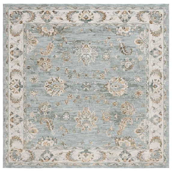 Hamilton HLT106 Power Loomed Area Rug - Blue/Gold - 6'7"x6'7" - Safavieh.