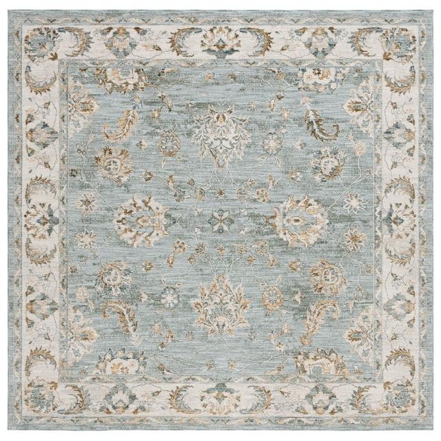 Hamilton HLT106 Power Loomed Area Rug - Blue/Gold - 6'7"x6'7" - Safavieh.