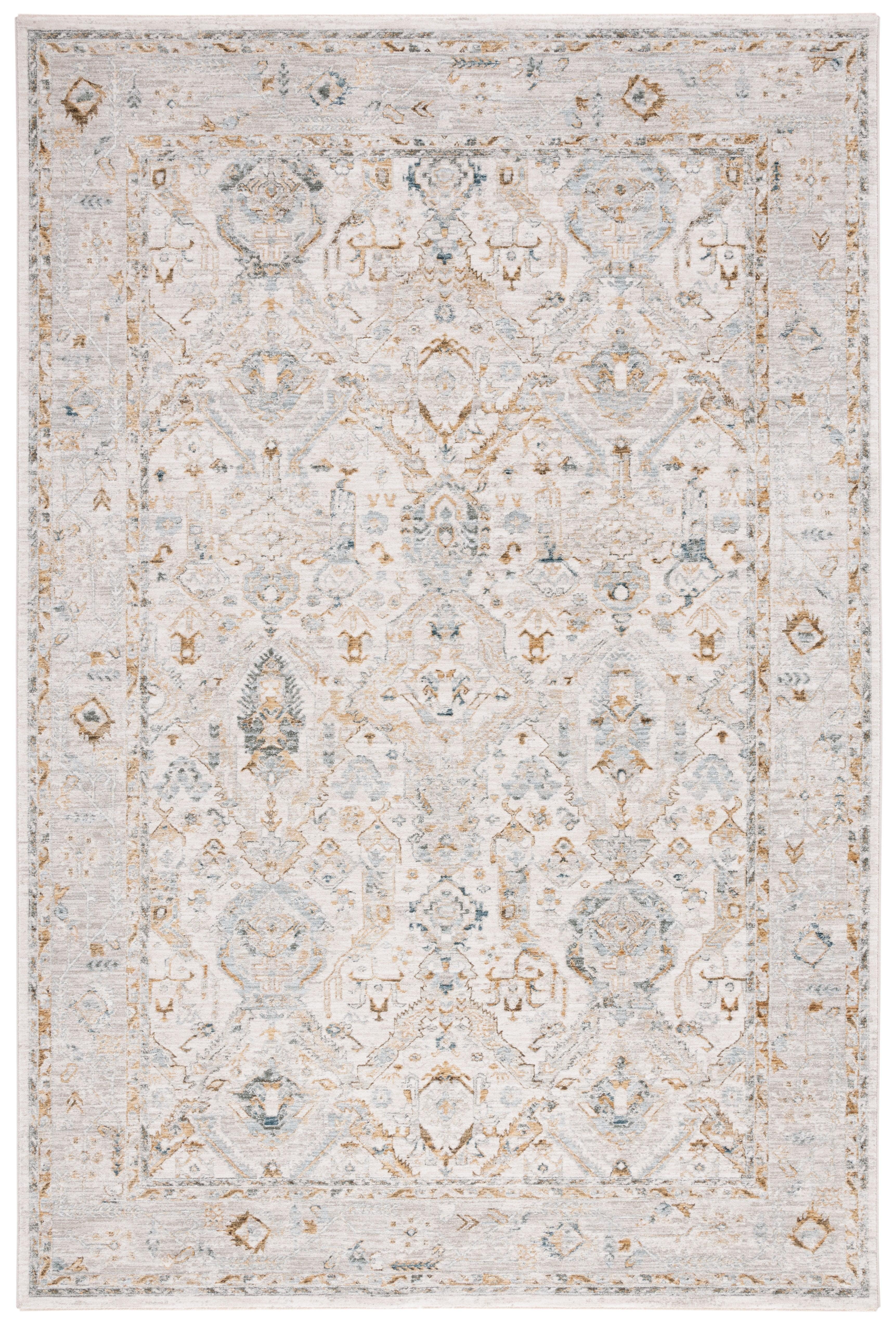 SAFAVIEH Hamilton Leo Oriental Polyester Area Rug, Grey/Blue, 9' x 12'
