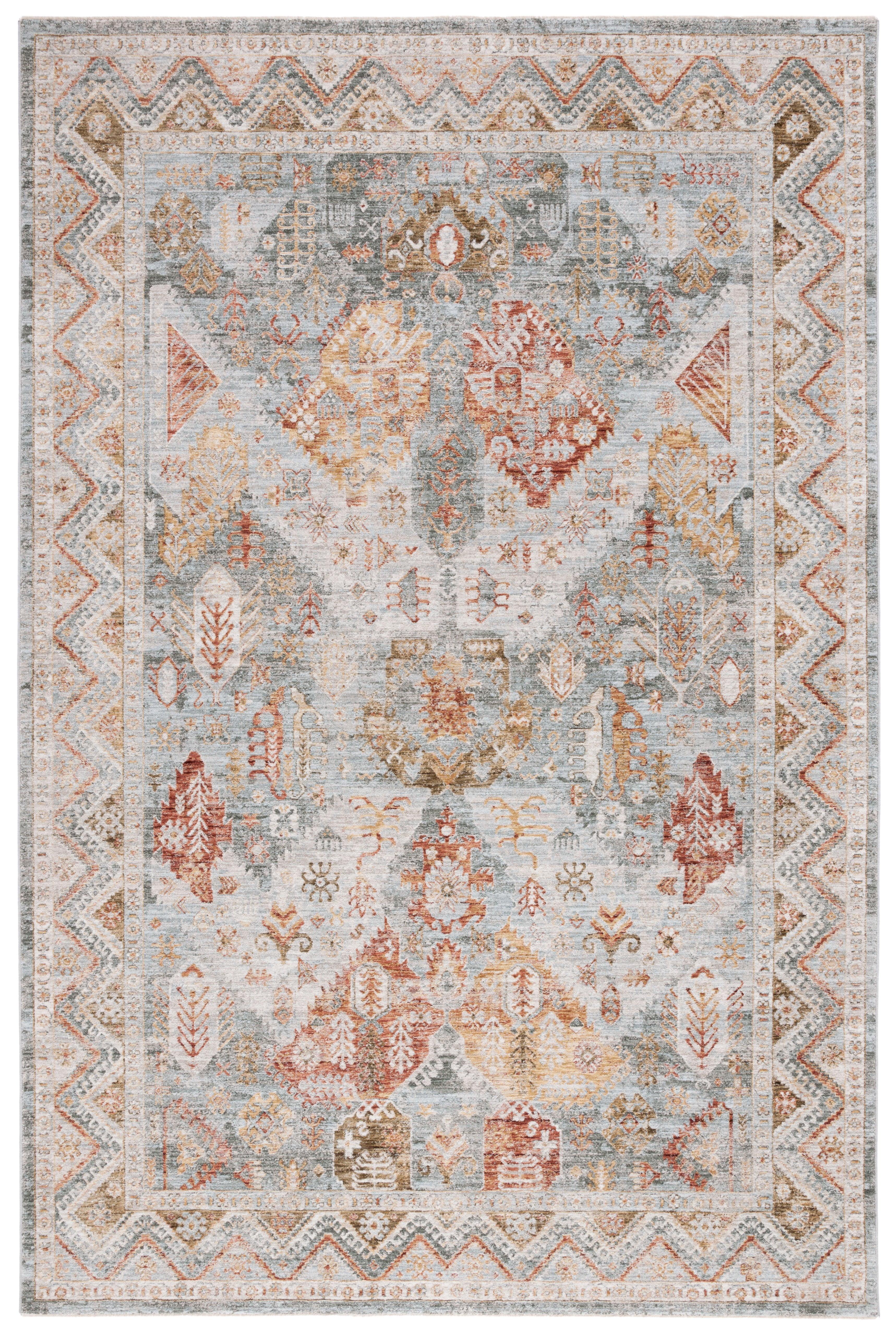 Hamilton HLT104 Power Loomed Area Rug - Blue/Gold Rust - 4'x6' - Safavieh.