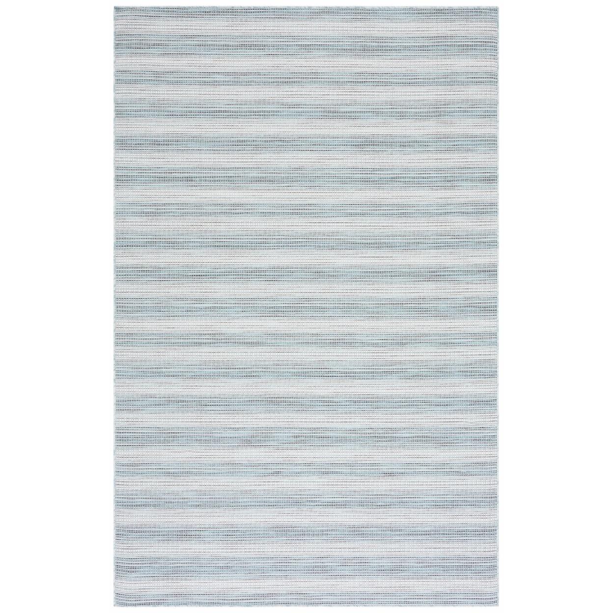 Hampton HTN231 Power Loomed Indoor/Outdoor Area Rug - Aqua/Ivory - 8'x10' - Safavieh.